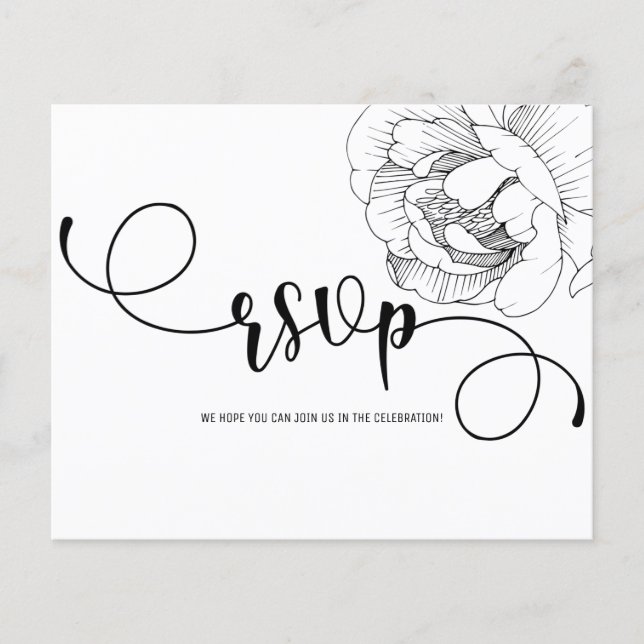 Budget Floral/RSVP card. Flyer (Front)
