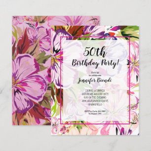 Budget Floral Watercolor Birthday Party Invitation