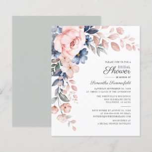 Budget Floral Watercolor Bridal Shower Invitation