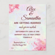 Budget Floral Watercolor Wedding RSVP & Invitation