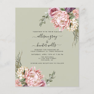 Budget Floral Wedding Invitation Aubrey Flyer