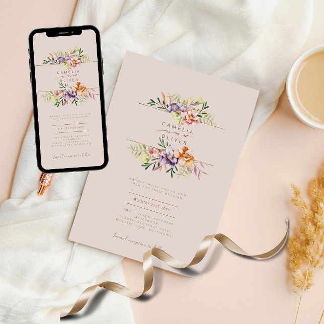 Budget Floral Wedding Invitations Boho Wildflowers (Creator Uploaded)