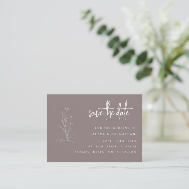 BUDGET Floral Wedding Save the Date Invitation (Standing Front)