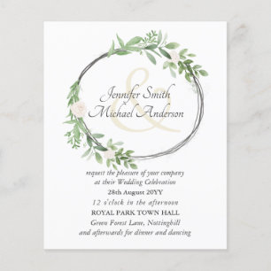 Budget Floral Wreath Feuille Ampersand Mariage