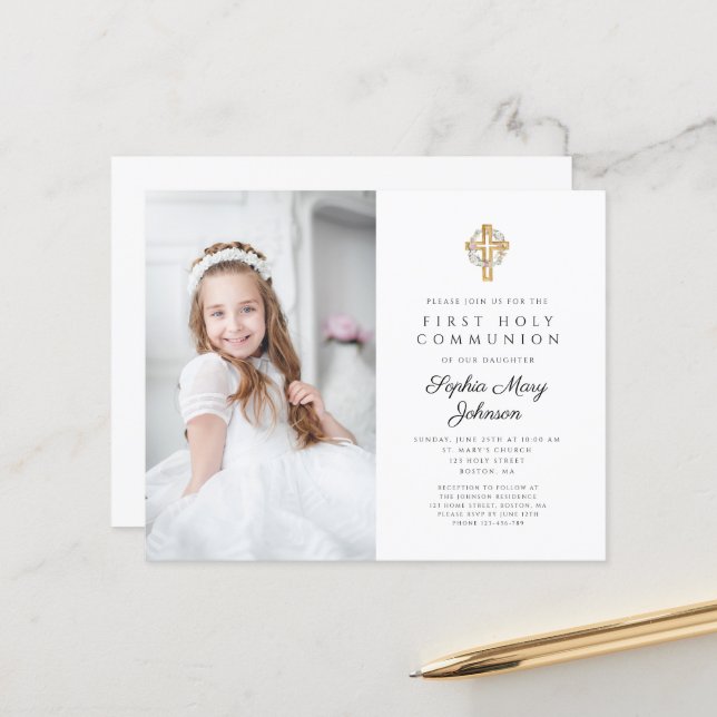 Budget Floral Wreath Photo Girl First Communion (Front/Back In Situ)