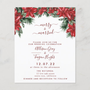 Budget Floral Wreath Wedding Invitation  Flyer