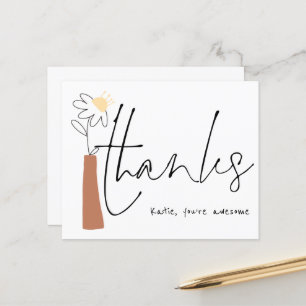 Budget Flower Vase Informal Script Name Thank you 