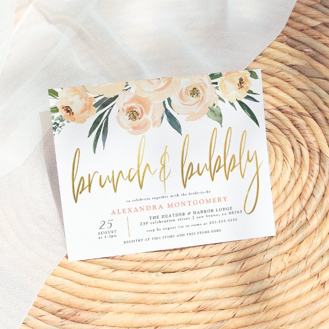 Budget Flowers Gold Brunch & Bubbly Bridal Shower (Creator Uploaded)