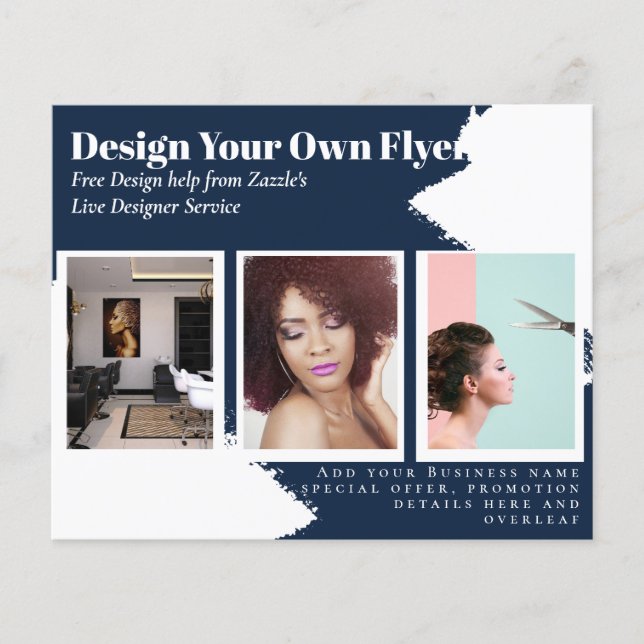 BUDGET Flyer FREE Design Template Abstract Blue (Front)