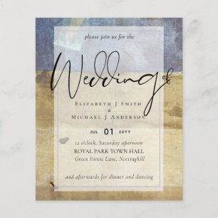 BUDGET Flyer Paper Navy Wedding Invite Urban