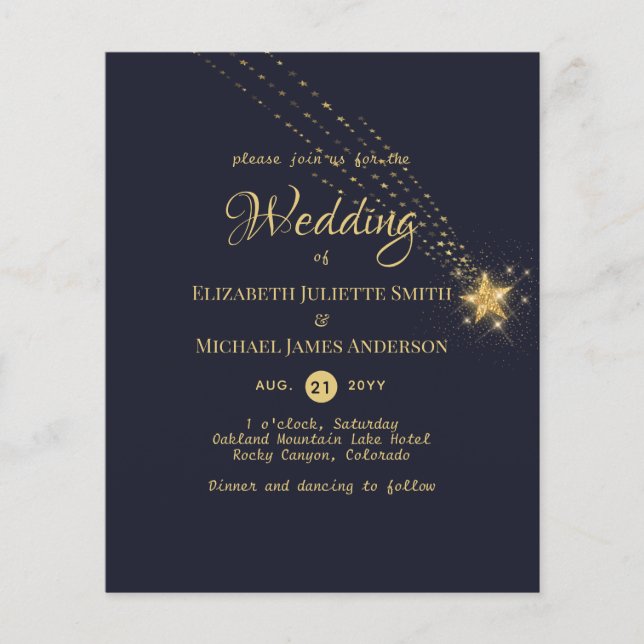 Budget FLYER Paper Starry Nights Wedding (Front)