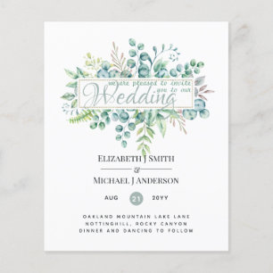 Budget FLYER Paper Wedding Greenery Invite