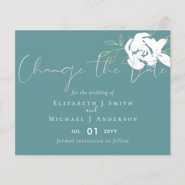 BUDGET FLYER Wedding Save the Date Sage Rose (Front)