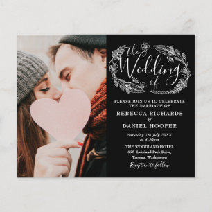 Budget Foliage Photo Wedding Details Invite