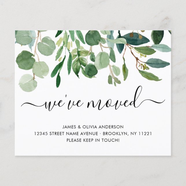 Budget Foliage We've Moved New Home Moving Card (Front)