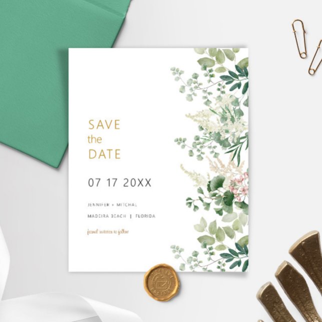Budget Forest Green Wedding Enregistrer La Carte D (Créateur téléchargé)