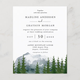 Budget Forest Mountain Wedding Invitation