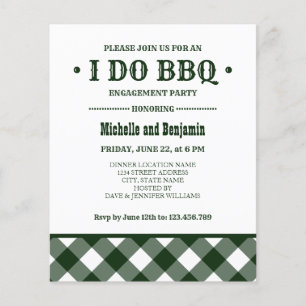 BUDGET Forest Plaid  I DO BBQ Engagement Party