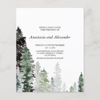 Budget/Forest- Wedding Invitation. Flyer