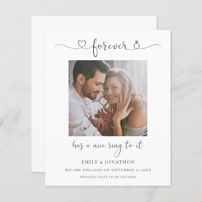 Budget Forever Has Ring To It Photo Engagement (Front/Back)