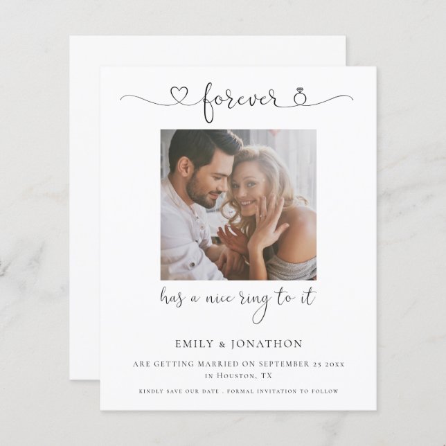 Budget Forever Has Ring To It Photo Save The Date (Front/Back)