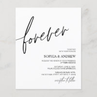 Budget Forever Love Minimalist Wedding Invitation