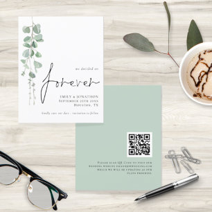 Budget Forever QR Code Eucalyptus Save Date