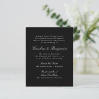 Budget Formal Black Elegant Wedding Invitation