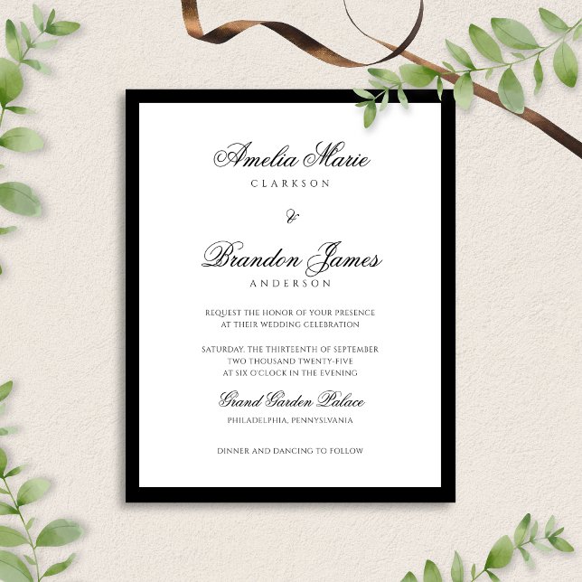 BUDGET Formal Classic Black & White Border Wedding (Creator Uploaded)