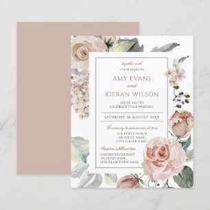 Budget Formal Elegant Floral Dusty Pink Wedding
