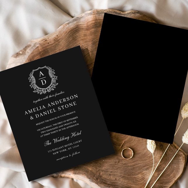 Budget Formal Floral Crest Monogram Wedding  Flyer (Creator Uploaded)