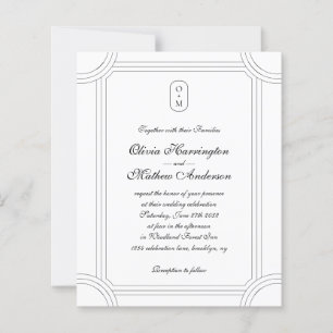 Budget Formal Script w/ Geometric Monogram Wedding