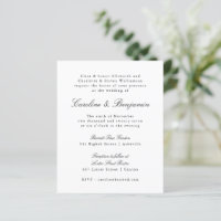 Budget Formal White All In One Wedding Invitation