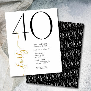 Budget Forty Black White Gold 40th Birthday
