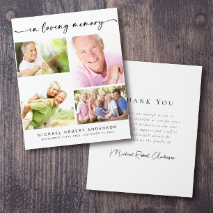 Budget Four Photo Funeral Thank You Flyer