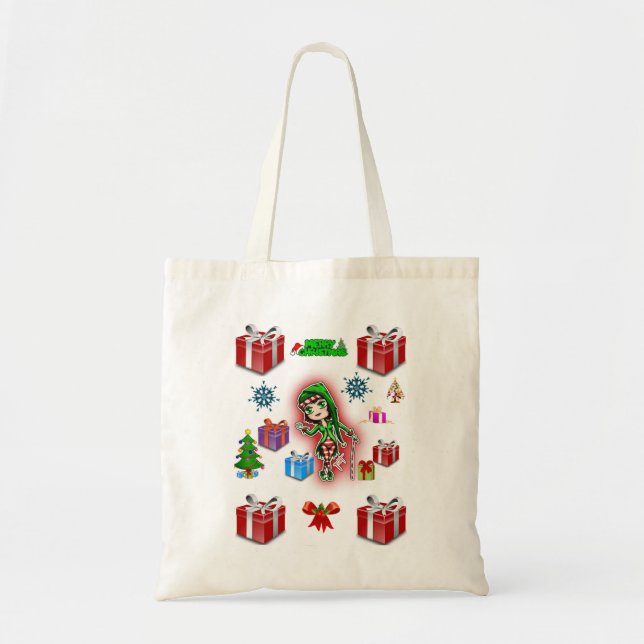 Budget fourre-tout sac à main Noël boîte rouge cad (Devant)