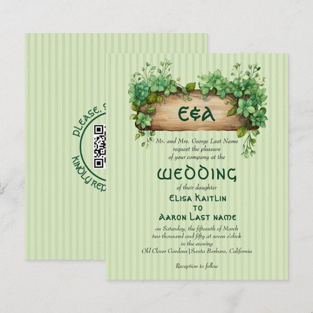 BUDGET Frame St Patrick's Day wedding invitation (Front/Back)