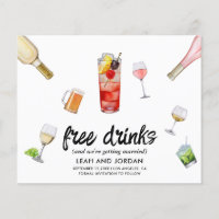 Budget Free Drinks Wedding Save The Date