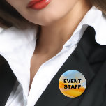 Budget Friendly Event Staff Modern Button Pins<br><div class="desc">Simple modern budget friendly event staff pin back buttons available in bulk. Designed in a modern abstract pattern as a backdrop in classic black bold lettering. Designed for corporate events,  music festivals,  or political rallies or art festivals.</div>