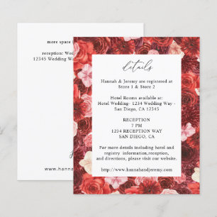 Budget Full Red Floral Details - White 3