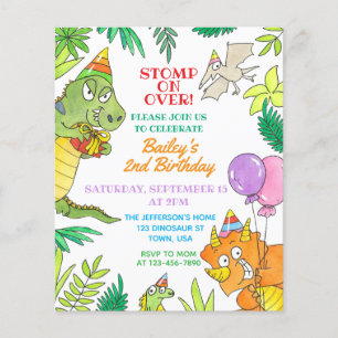 Budget Fun Colourful Cartoon Dinosaur Birthday