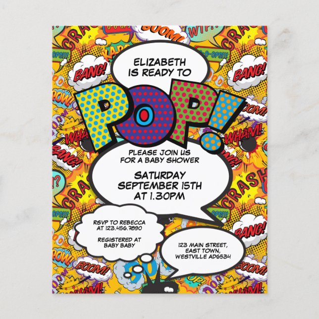 Budget Fun Ready to Pop Baby Shower Invitation (Front)