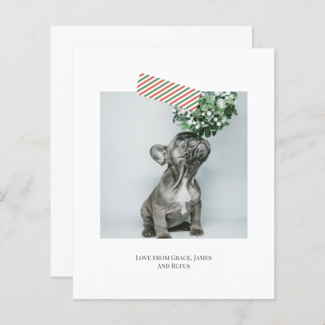 Budget Fun Striped Tape Christmas Photo (Front/Back)