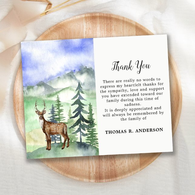 Budget Funeral Deer Woodland Sympathy Thank You    (Creator Uploaded)
