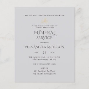 BUDGET Funeral Service Invite With Verse