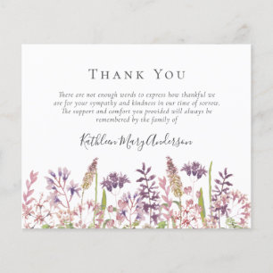 BUDGET Funeral Thank You Card   Wildflower Border
