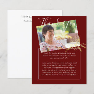BUDGET Funeral Thank You Photo Deep Red Lilly