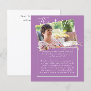 BUDGET Funeral Thank You Photo Mauve Lilly