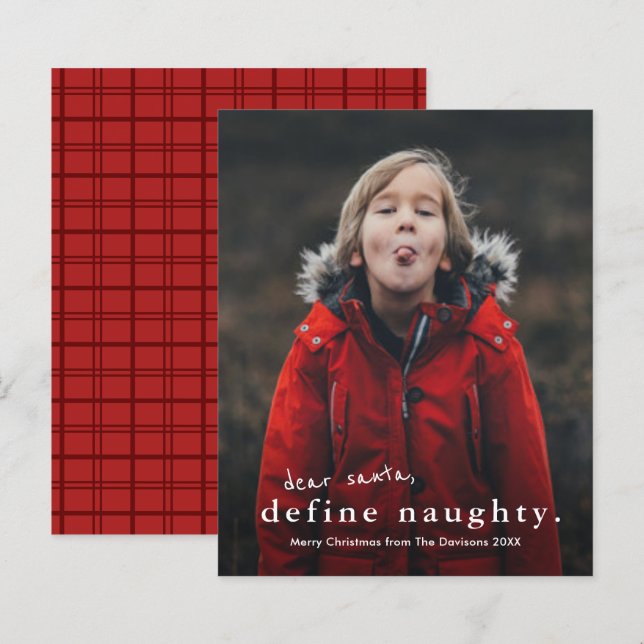 Budget Funny Naughty Photo Christmas Holiday Card (Front/Back)