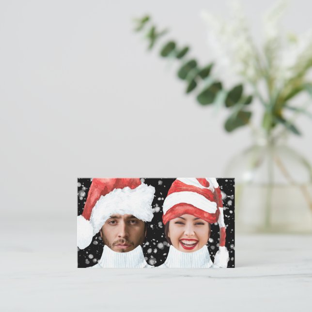 BUDGET Funny Photo Personalized Christmas Card (Standing Front)